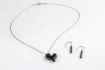 Black Heart Necklace or Earrings - Krista Bermeo