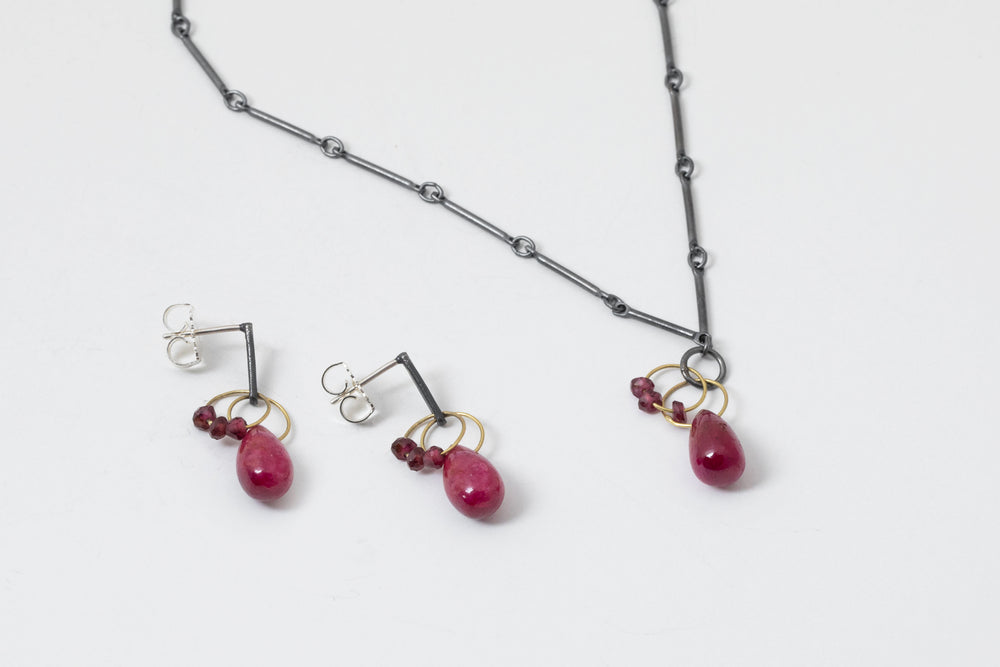 Ruby & Garnet Necklace or Earrings  - Heather Guidero