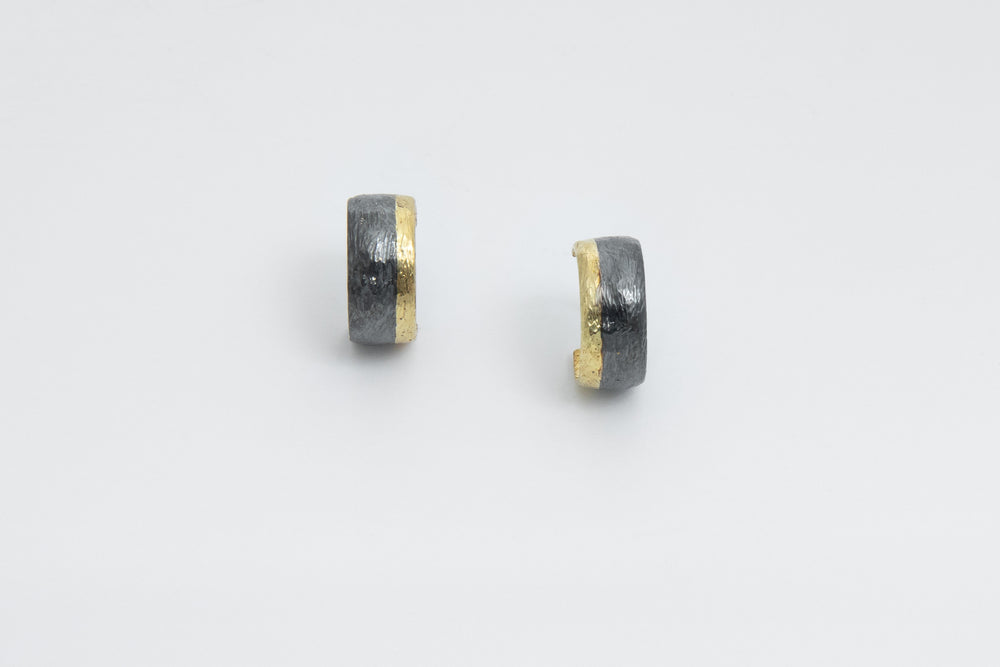 
            
                Load image into Gallery viewer, Black &amp;amp; Gold Hoop Earrings - Heather Guidero
            
        