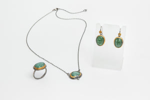 Green Kyanite Earrings, Necklace, & Ring - Austin Titus