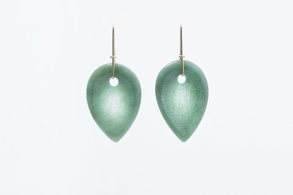 Carved Jade Earrings - Peter Schilling