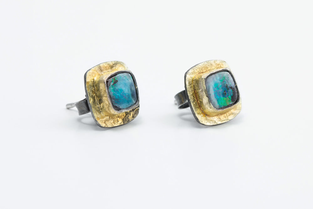 Boulder Opal Post Earrings - Heather Guidero
