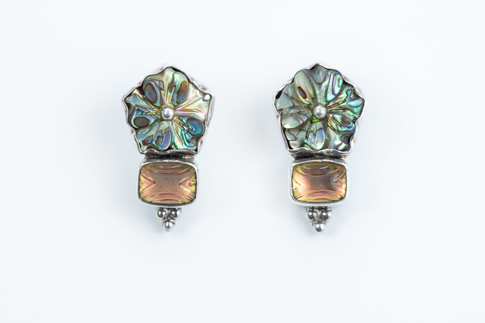 Carved Flower Earrings - Amy Kahn Russell