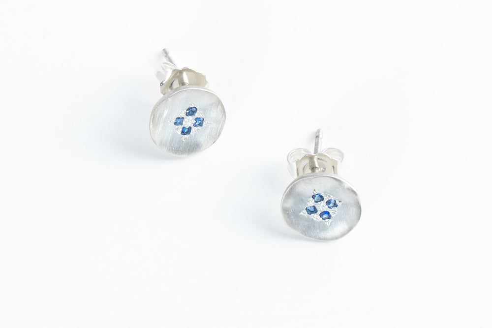 Sapphire Four Star Wave Earrings - Adel Chefridi