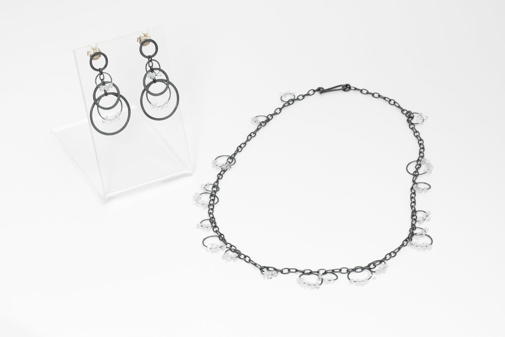 Scattered & Graduated Circles Necklace & Earrings - Heather Guidero