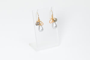 Grey & Peach Cluster Earrings - Michelle Pressler