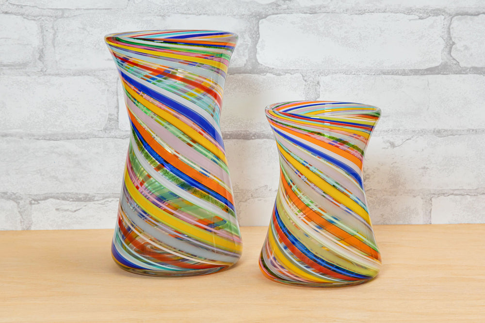 Joseph's Coat of Many Colors Vases - Fritz Glass
