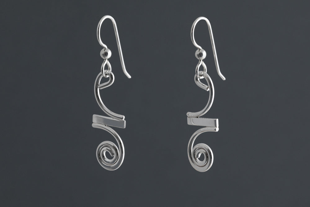 Sterling Swoop Earrings - Ted Walker