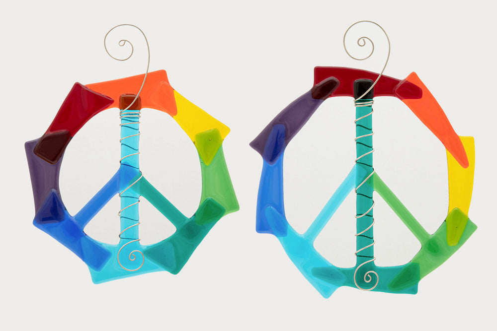 Fused Glass Peace Signs - Haywire Art