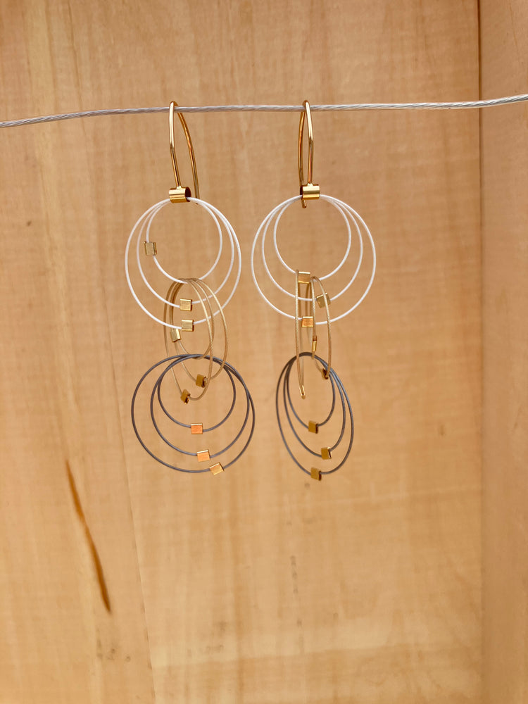 Mixed Metal Overlapping Circles Earrings - Meghan Patrice Riley