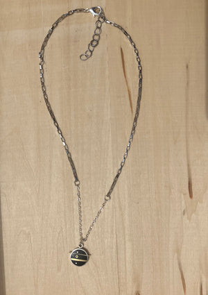 Line & Circle Necklace & Earrings - Eileen Sutton