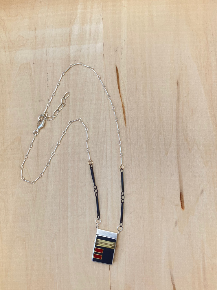 Red & Black Necklace & Earrings - Eileen Sutton