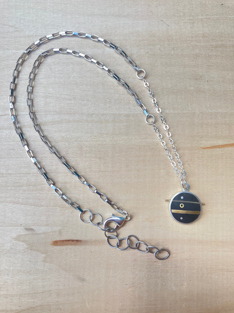 Line & Circle Necklace & Earrings - Eileen Sutton