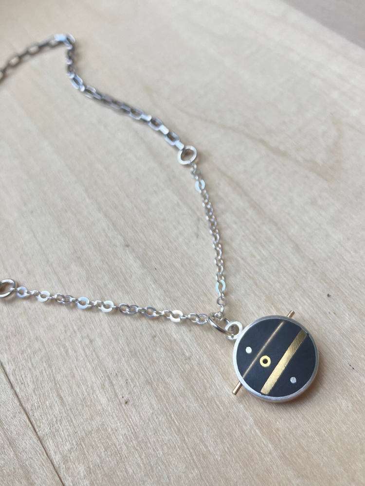Line & Circle Necklace & Earrings - Eileen Sutton