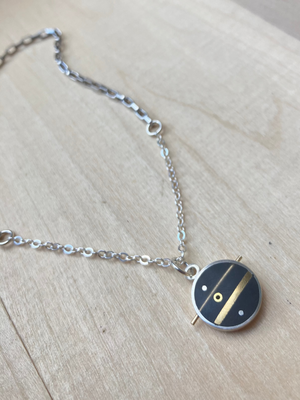 Line & Circle Necklace & Earrings - Eileen Sutton