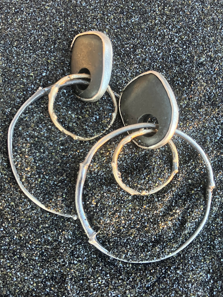 Basalt Hoop Earrings - Terri Logan Studio