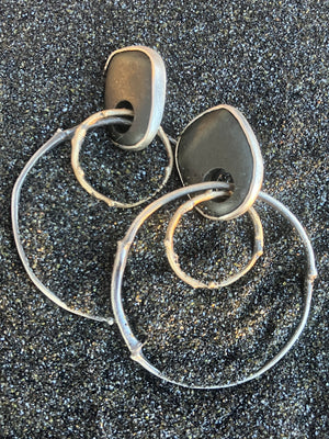 Basalt Hoop Earrings - Terri Logan Studio