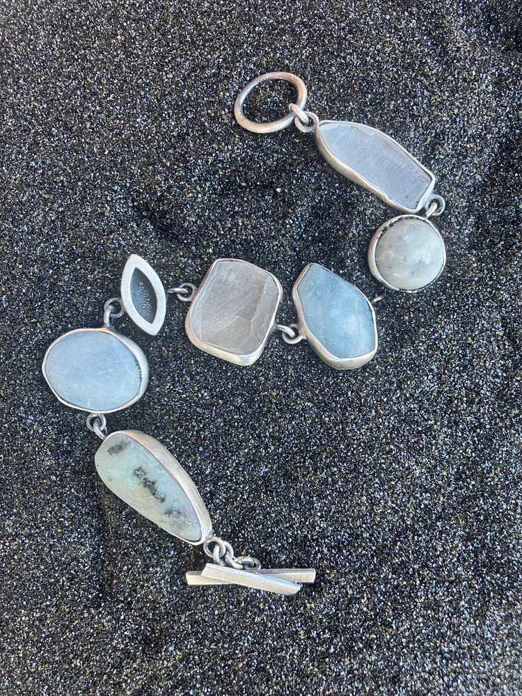 Blue Lace Agate & Quartz Bracelet - Terri Logan Studio