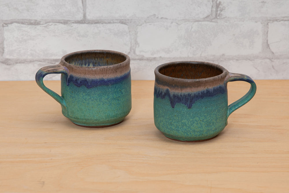 Lavender & Turquoise Glazed Mugs - Maishe Dickman