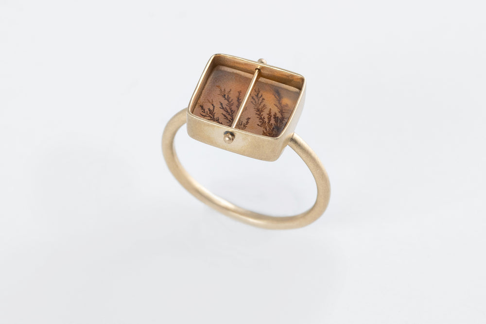 
            
                Load image into Gallery viewer, Dendritic Agate Rectangle Ring - Hilary Finck
            
        