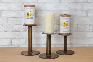 Hand Rolled Beeswax Pillar Candles - Little Bee of Connecticut