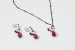 Ruby & Garnet Necklace & Earring  - Heather Guidero