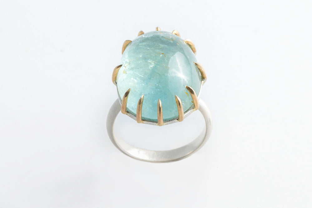 Buy Natural Raw Aquamarine Ring Aquamarine Gemstone Rough Stone Ring  Hammered Ring Aquamarine Jewelry Sterling Silver Ring (25) at Amazon.in